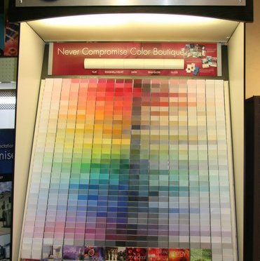 Paints colors display from Galbraiths Inc. Flooring in Carthage, MO